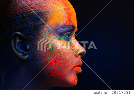 Creative art of make up, fashion model closeup 29217251