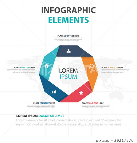 colorful pentagon business Infographics elements 29217576