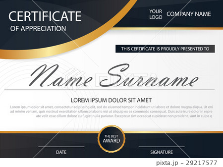 Elegance horizontal certificate black template Elegance horizontal certificate black template 29217577