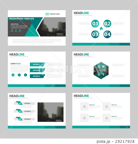 green template presentation templates elements 29217928