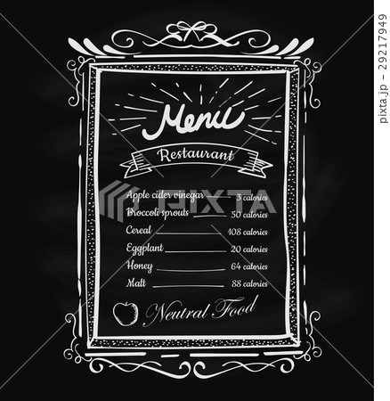 Hand drawn restaurant menu vintage blackboard 29217949