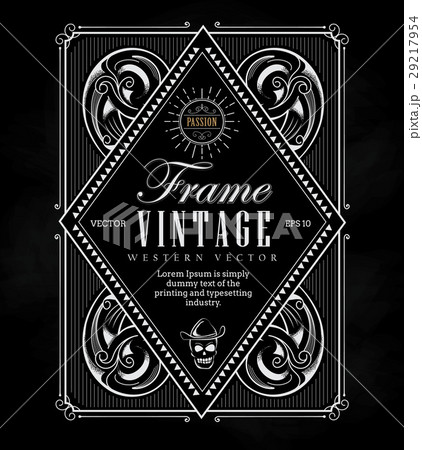Vintage frame label border western retro antique 29217954