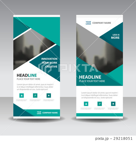 green triangle Business Roll Up flat template 29218051