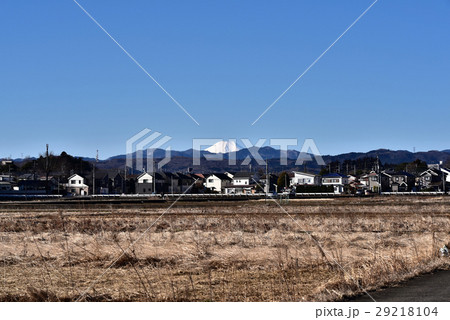 今寺天皇塚水田より富士山冬の朝景 29218104
