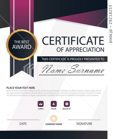 Purple black Elegance horizontal certificate 29218255