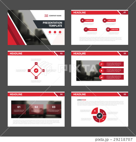 red presentation templates Infographic elements 29218707