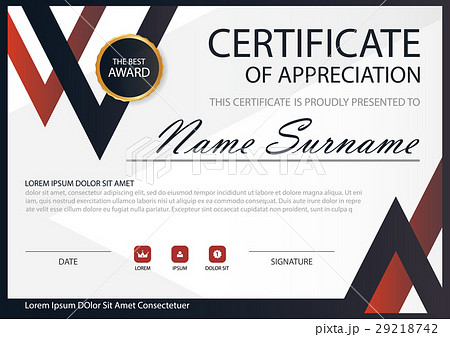 Red Black Elegance horizontal certificate Vector 29218742