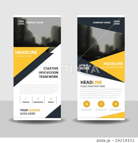 yellow triangle Business Roll Up Banner template 29219321