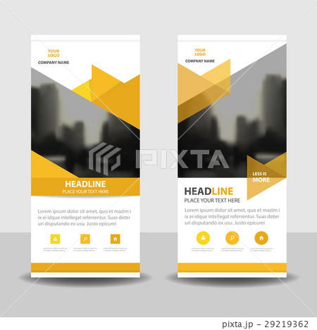 yellow triangle Business Roll Up Banner template 29219362