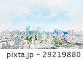 Tokyo city bird eye view mix sketch illustration 29219880