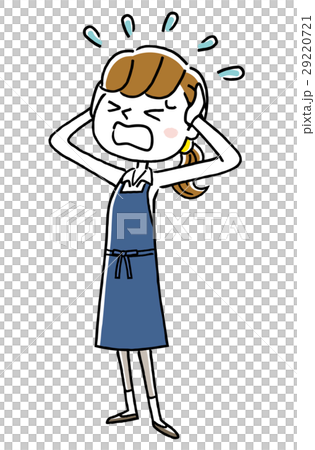 Woman in apron figure: Panic - Stock Illustration [29220721] - PIXTA