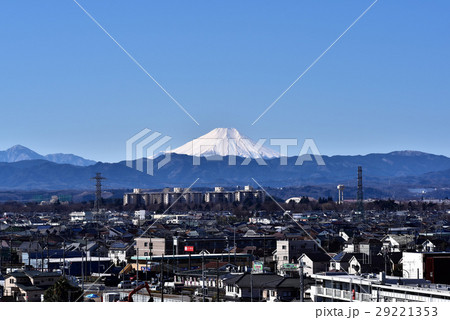 武蔵村山市役所より富士山冬の朝景 29221353