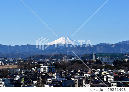 箱根ヶ崎より富士山冬の朝景 29221408