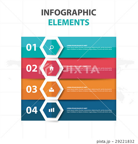 colorful Hexagon business Infographics elements 29221832