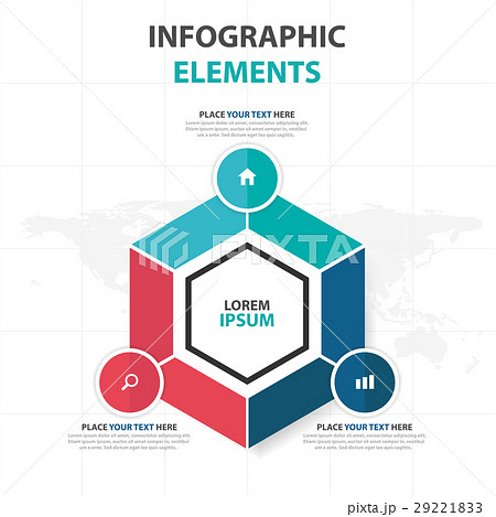 colorful Hexagon business Infographics elements 29221833