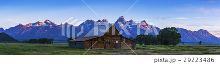 Barn in early morning at Grand teton np. 29223486