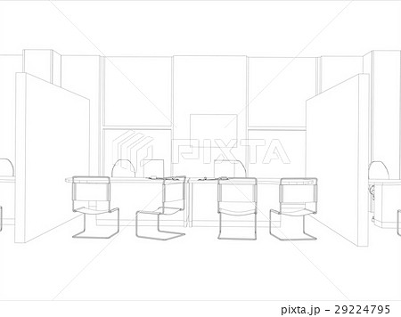 Room. Computer table, chair and window 29224795