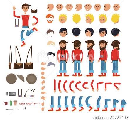 Photographer Character Flat Collection on Whiteのイラスト素材 [29225133] - PIXTA