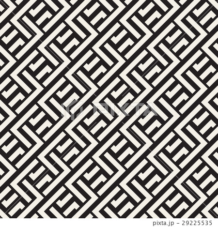 Interlacing Lines Maze Lattice. Ethnic Monochrome 29225535