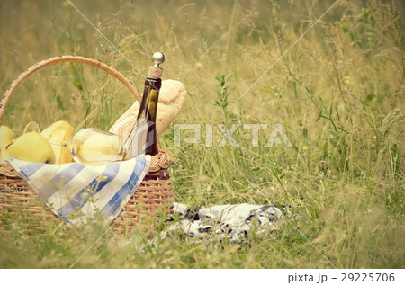 Picnic basket and blanket Picnic basket and blanket 29225706