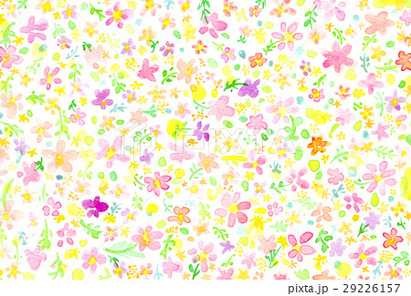 背景素材 水彩 花柄のイラスト素材 29226157 Pixta