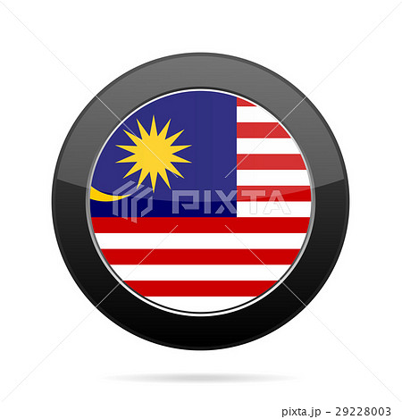 Flag of Malaysia. Shiny black round button. Flag of Malaysia. Shiny black round button. 29228003
