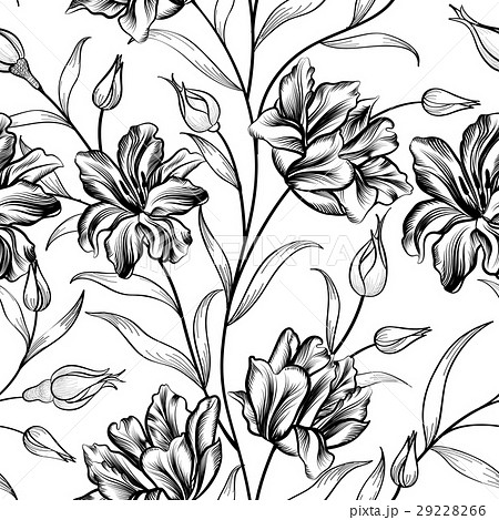 Floral seamless pattern. Flower garden background. Floral seamless pattern. Flower garden background. 29228266