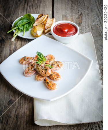 Shrimps with sauce Shrimps with sauce 29229420