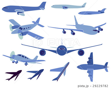 Set of simple symbols of aircrafts Set of simple symbols of aircrafts 29229782