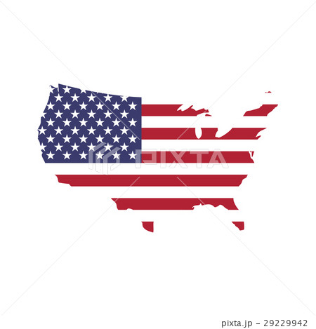 USA flag in a shape of US map silhouette. United USA flag in a shape of US map silhouette. United 29229942