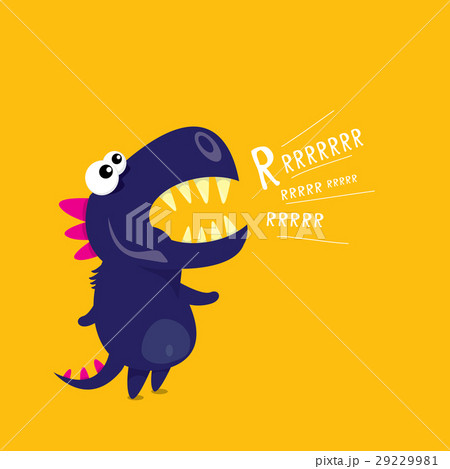 Vector cartoon funny dragon. Cartoon Dinosaur. 29229981