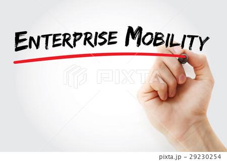 Hand writing Enterprise mobility with marker 29230254