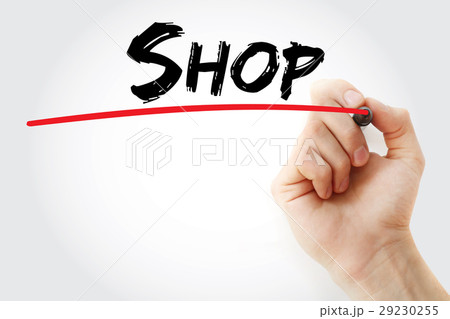 Hand writing Shop with marker 29230255