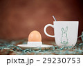 Egg in eggcup and cup of coffee for breakfast 29230753