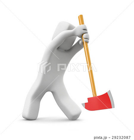 3d man lumberjack raised the axe. 3d illustration 3d man lumberjack raised the axe. 3d illustration 29232087