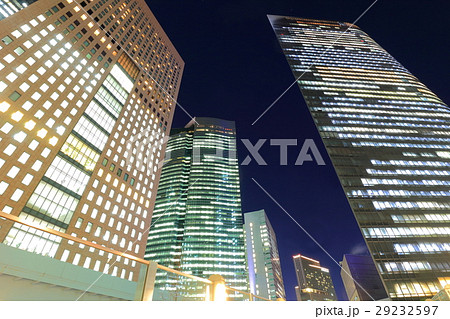 汐留高層ビル群の夜景の写真素材