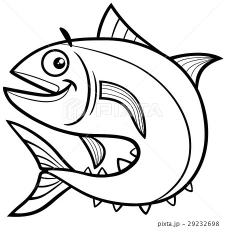 tuna fish coloring pageのイラスト素材 [29232698] - PIXTA