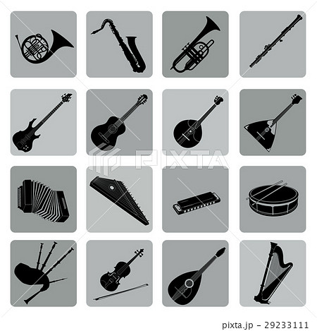 Musical instruments icon set. Folk music signs Musical instruments icon set. Folk music signs 29233111