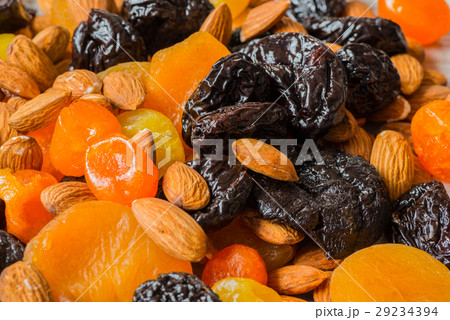 prunes, dried apricots, dried mandarins and 29234394