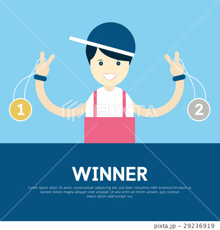 Human hand holding winner medal. Human hand holding winner medal. 29236919