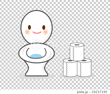 可愛いトイレのキャラクターのイラスト素材