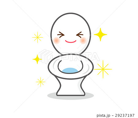 笑う可愛いトイレのキャラクターのイラスト素材