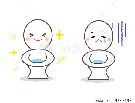 可愛いトイレのキャラクターセット嬉しい悲しいのイラスト素材