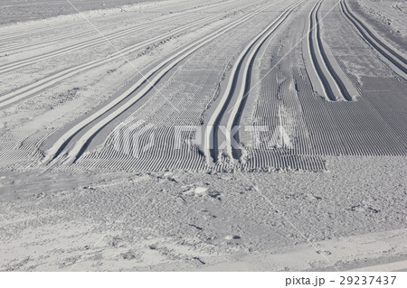 White traces of skiing on ski track 30332 White traces of skiing on ski track 30332 29237437