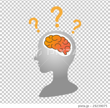 疑問を感じる人のシルエット脳みそ 疑問を感じる人のシルエット脳みそ 29239075