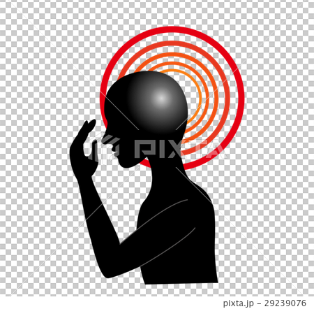 頭痛を感じる人のシルエット 29239076