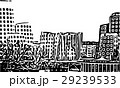 Black and white painting - Duesseldorf skyline 29239533