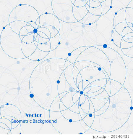 Geometric pattern with connected circles and dots. 29240435