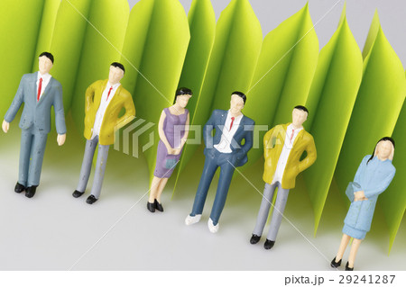 abstract green paper fence on white with group of mature people abstract green paper fence on white with group of mature people 29241287