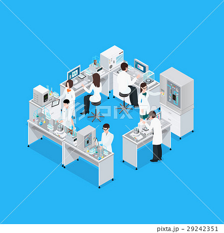Science Lab Workplace Compositionのイラスト素材